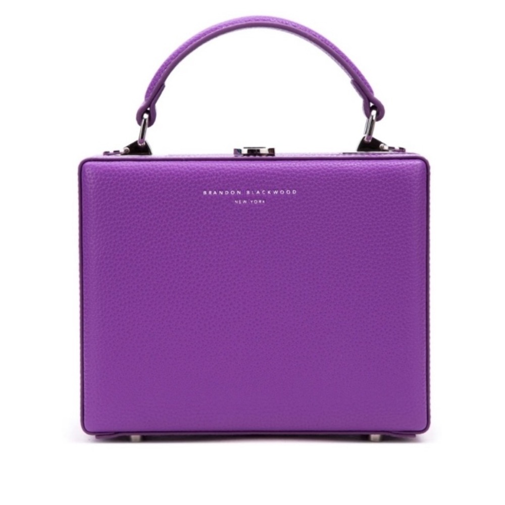 Brandon Blackwood Purple Grape Kendrick Standing Trunk Box Purse